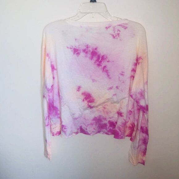 Brand New Tie‎ Dye Heart Breaker Crop Tee Size L Pink Victoria's Secret Women - Picture 3 of 8